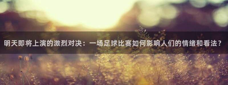 明天即将上演的激烈对决：一场足球比赛如何影响人们的情绪和看法